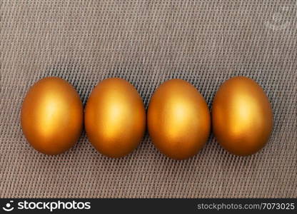 Golden Easter egg, happy Easter sunday hunt holiday decorations