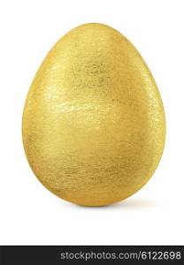 Golden Easter egg isolated on white background. Golden Easter egg isolated