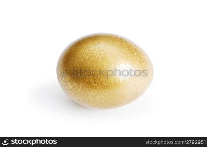 Golden egg isolated on the white background