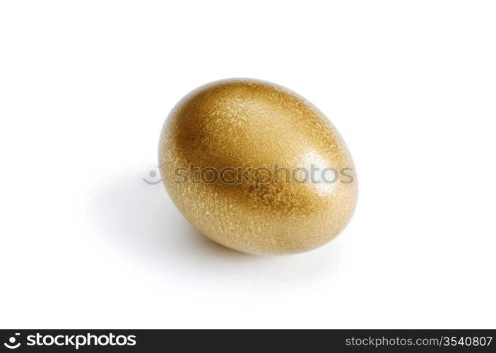 Golden egg isolated on the white background