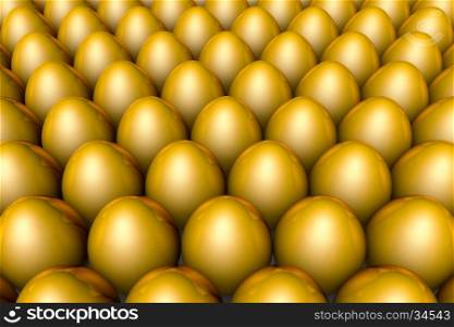 Golden eggs. Conceptual illustration. Available in high-resolution and several sizes to fit the needs of your project. Background layout with free text space. 3D illustration render