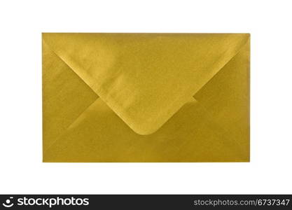 golden envelope isolated over a white background