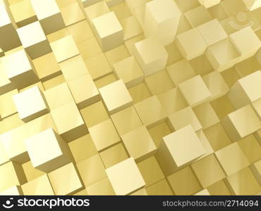 Golden equalizer bars - abstract 3d image