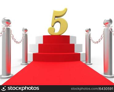 Golden Five On Red Carpet Meaning Movie Industry Awards Or Prizes