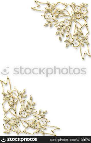 golden floral frame for a wedding invitation
