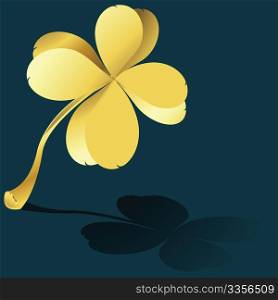 golden four leaf clover shamrock