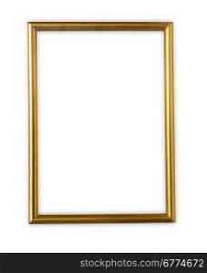 Golden frame isolated on white background with clipping path