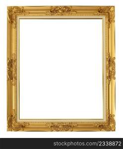 golden frame on isolated white background with clipping path.