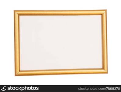 Golden frame on white background