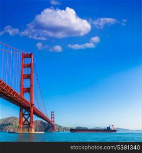 Golden Gate Bridge San Francisco from Presidio in California USA