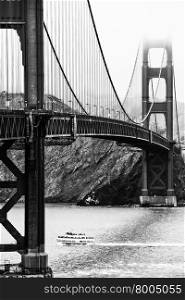 Golden Gate bridge, San Francisco in black and white