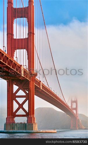 Golden Gate Bridge view from Fort Point at morning, San Francisco, California, USA