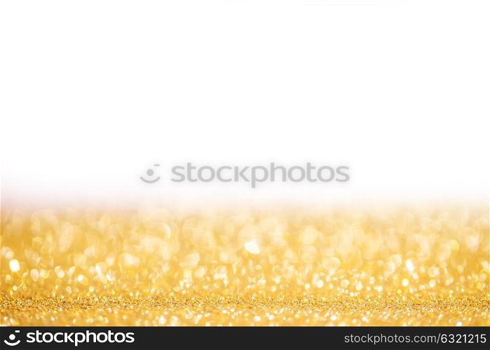 Golden glitter christmas background. Golden glitter christmas abstract background with white copy space