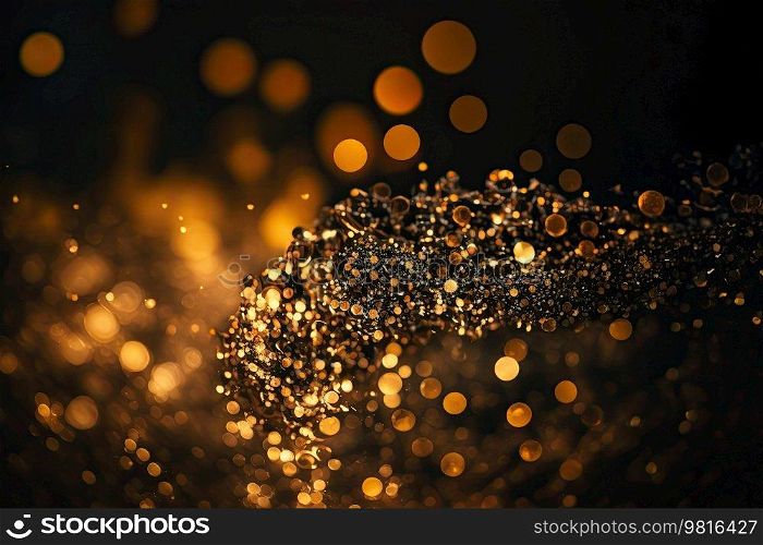 Golden Glitter light. Abstrack Background AI Generative