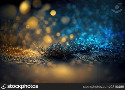 Golden Glitter light. Abstrack Background AI Generative