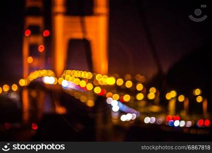 golden gte bridge in san francisco at night