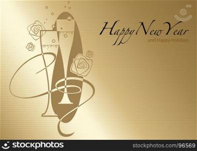 Golden Happy New Year Greeting