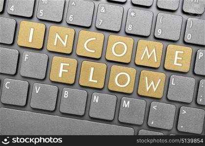 Golden income flow key on keyboard
