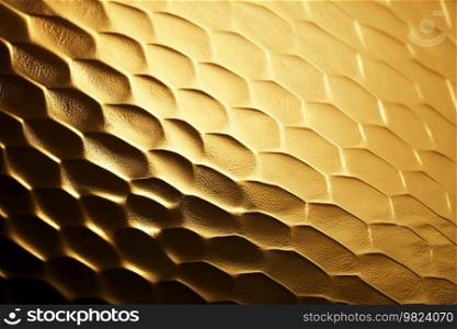 Golden iridescent texture on the background. Illustration Generative AI 