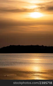 Golden Lake Constance at sunset