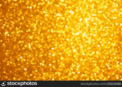 Golden lights bokeh background, abstract defocused glowing circles
