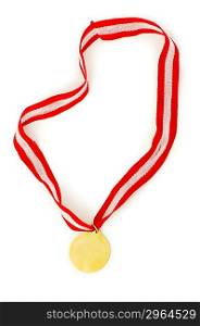 Golden medal isolated on the white background