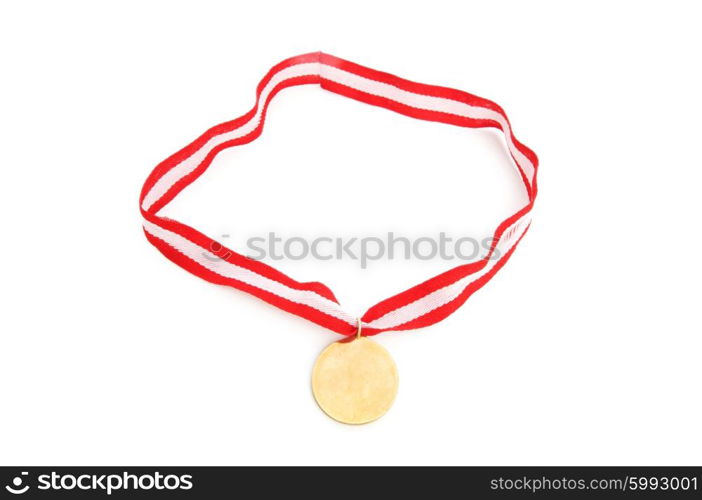 Golden medal isolated on the white background