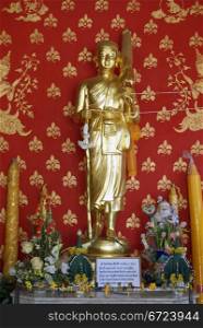 Golden monk in Wat Chedi Luang, Chiang Mai, Thailand