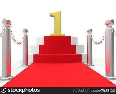 Golden One On Red Carpet Meaning Film Industry Awards Or Event