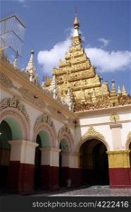 Golden pagoda in Mahamuni Paya, Mandalay, Myanmar