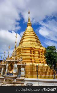 Golden Pagoda in Wat Chomphu temple, Chiang Mai, Thailand. Wat Chomphu temple, Chiang Mai, Thailand