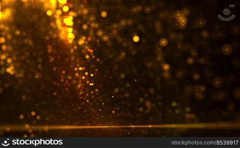 golden particle dust background with bokeh effect