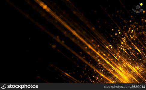 golden particles light streak background