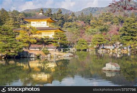 Golden Pavilion Kinkakuji Temple in Kyoto Japan