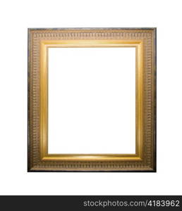 golden picture frame isolated on a white background