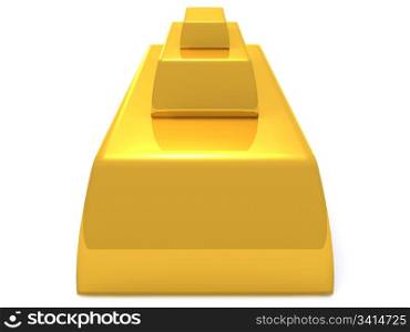 golden pyramid. 3d