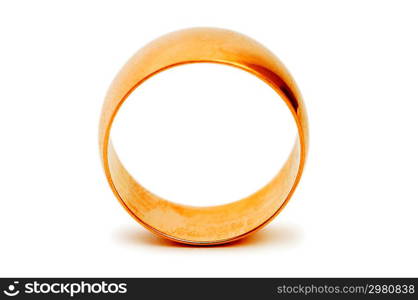 Golden ring isolated on the white background