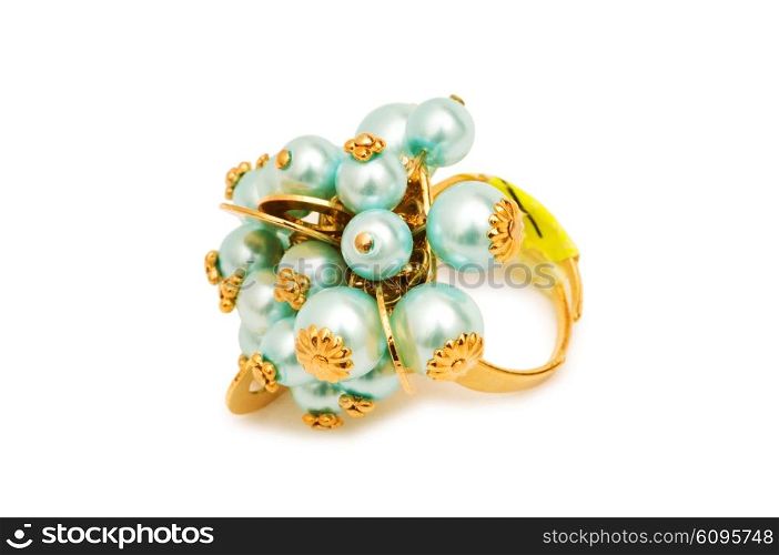 Golden ring isolated on the white background