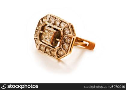 Golden ring isolated on the white background&#x9;