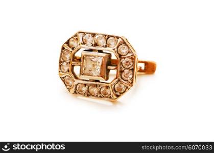 Golden ring isolated on the white background&#x9;