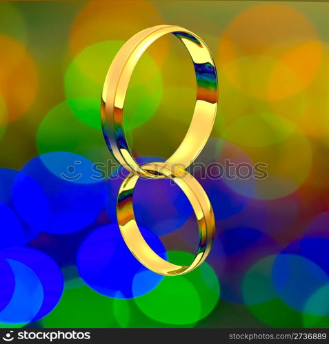 Golden ring on the blurry background