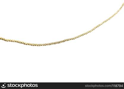 Golden rope isolated. Golden rope isolated on a white background