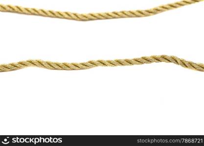 golden rope isolated on white background
