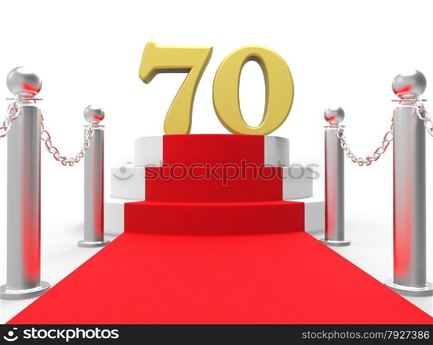 Golden Seventy On Red Carpet Showing Celebrities Remembrance And Recognition