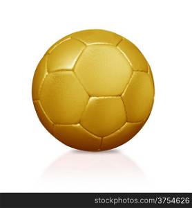 Golden soccer ball or Football isolated on white, (clipping work path included)