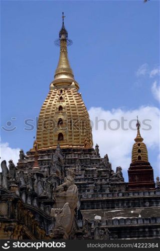 Golden spires of Ananda temple in Bagan, Myanmar