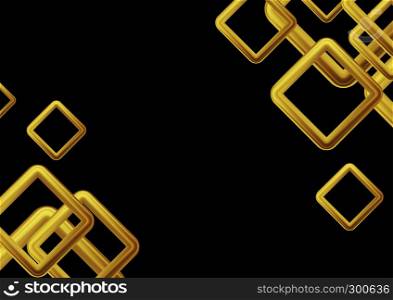 Golden squares on black background
