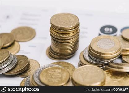 golden stack coins infographic template