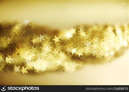 golden star bokeh background close up