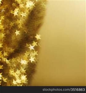 golden star bokeh background close up
